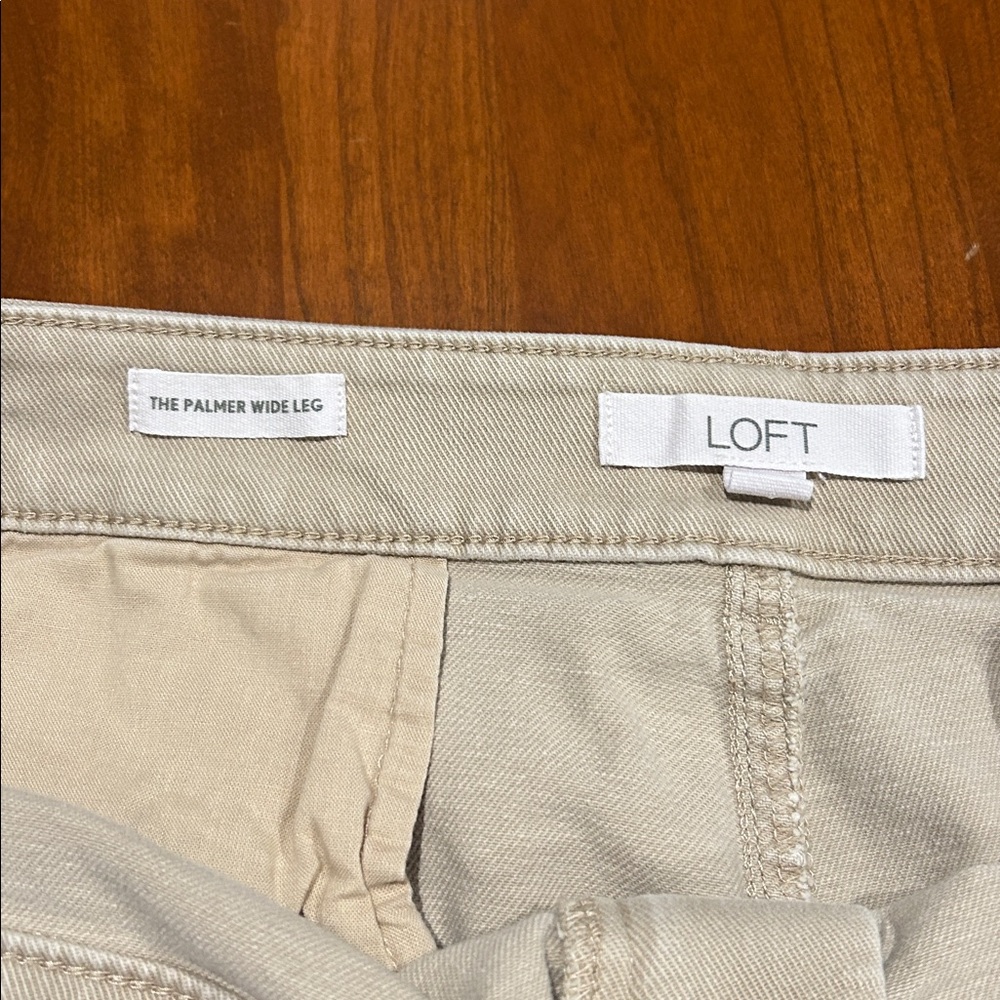 LOFT Women's “The Palmer” Tan Wide Leg Pants - Picture 4 of 4